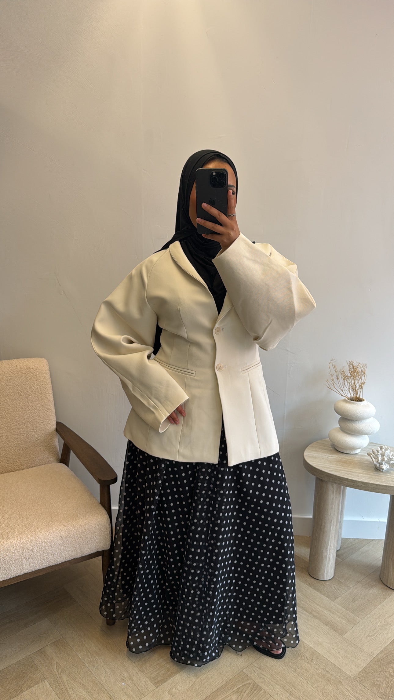 DETAIL BLAZER CREAM