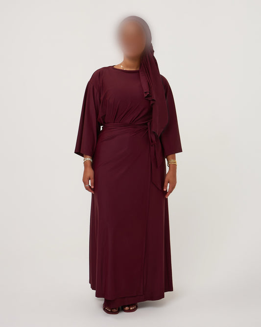 OVERSIZED BURKINI ROKSET BROWNCHERRY