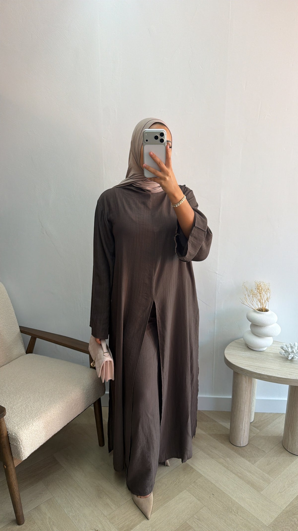 TWO PIECE SET DARKBROWN