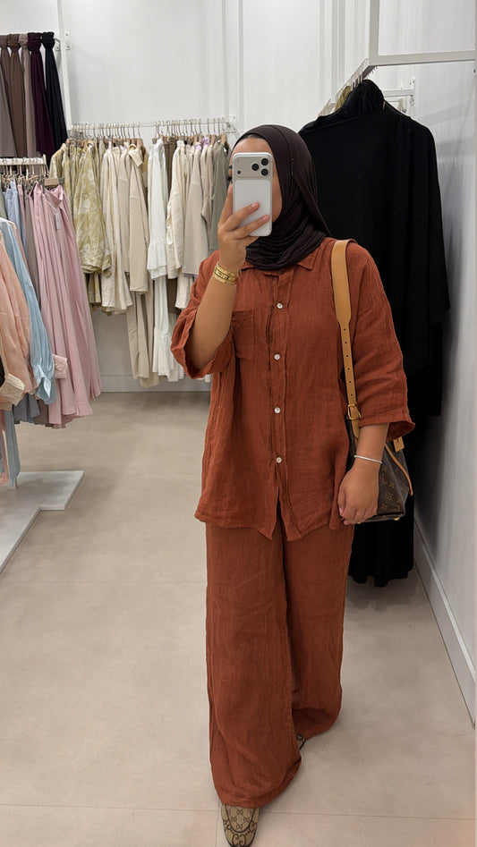 LINEN SET PUMPKIN