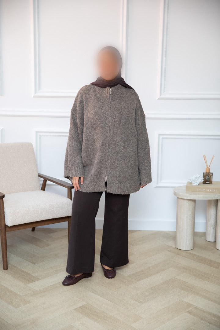OVERSIZED VEST TAUPE