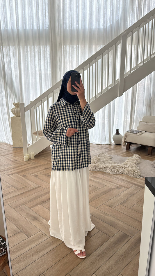 PRINT BLOUSE DARKBLUE