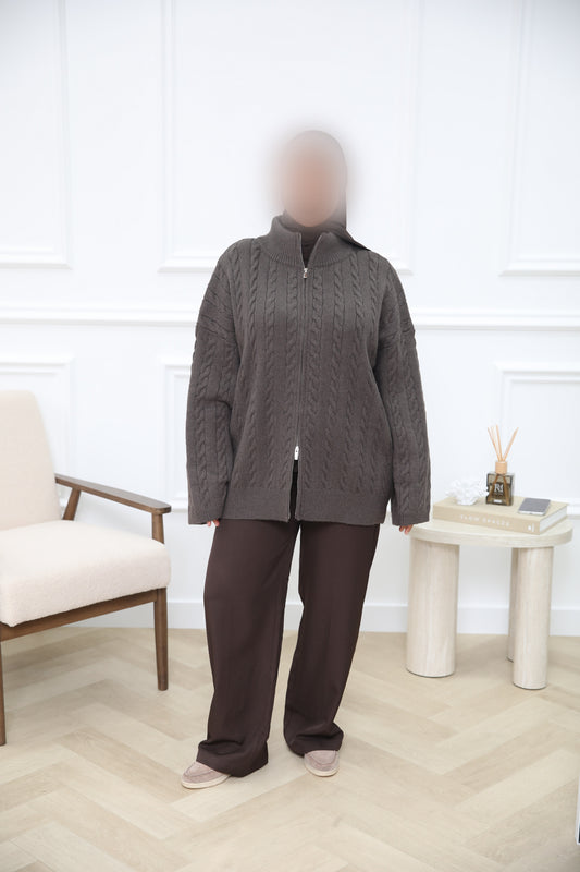 WOLLEN VEST KOL BROWN