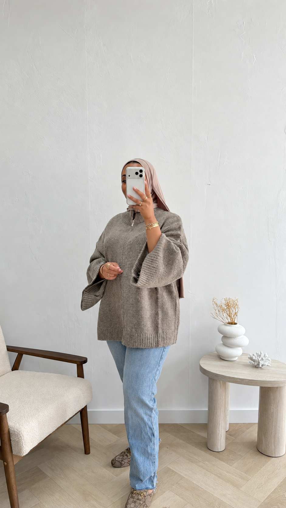 OVERSIZED VEST TAUPE