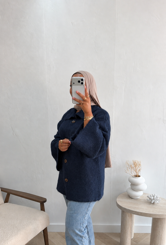 WOLLEN VEST NAVY