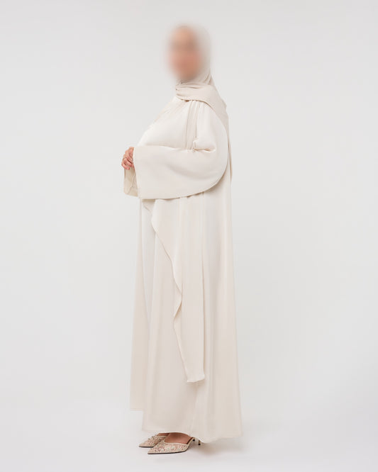 SATIN CAPE DRESS CREAM