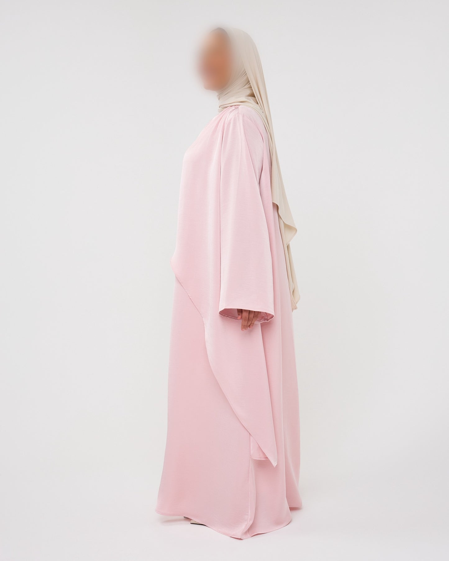 SATIN CAPE DRESS PINK