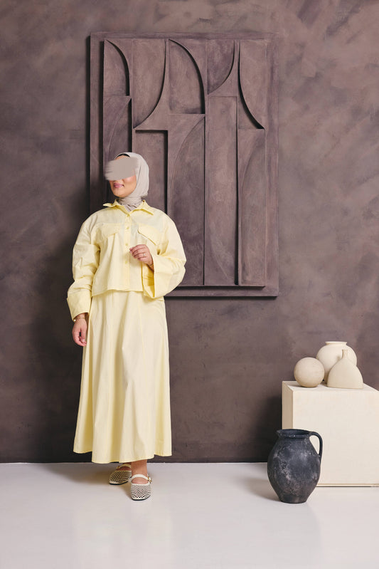 COTTON SKIRT SET YELLOW
