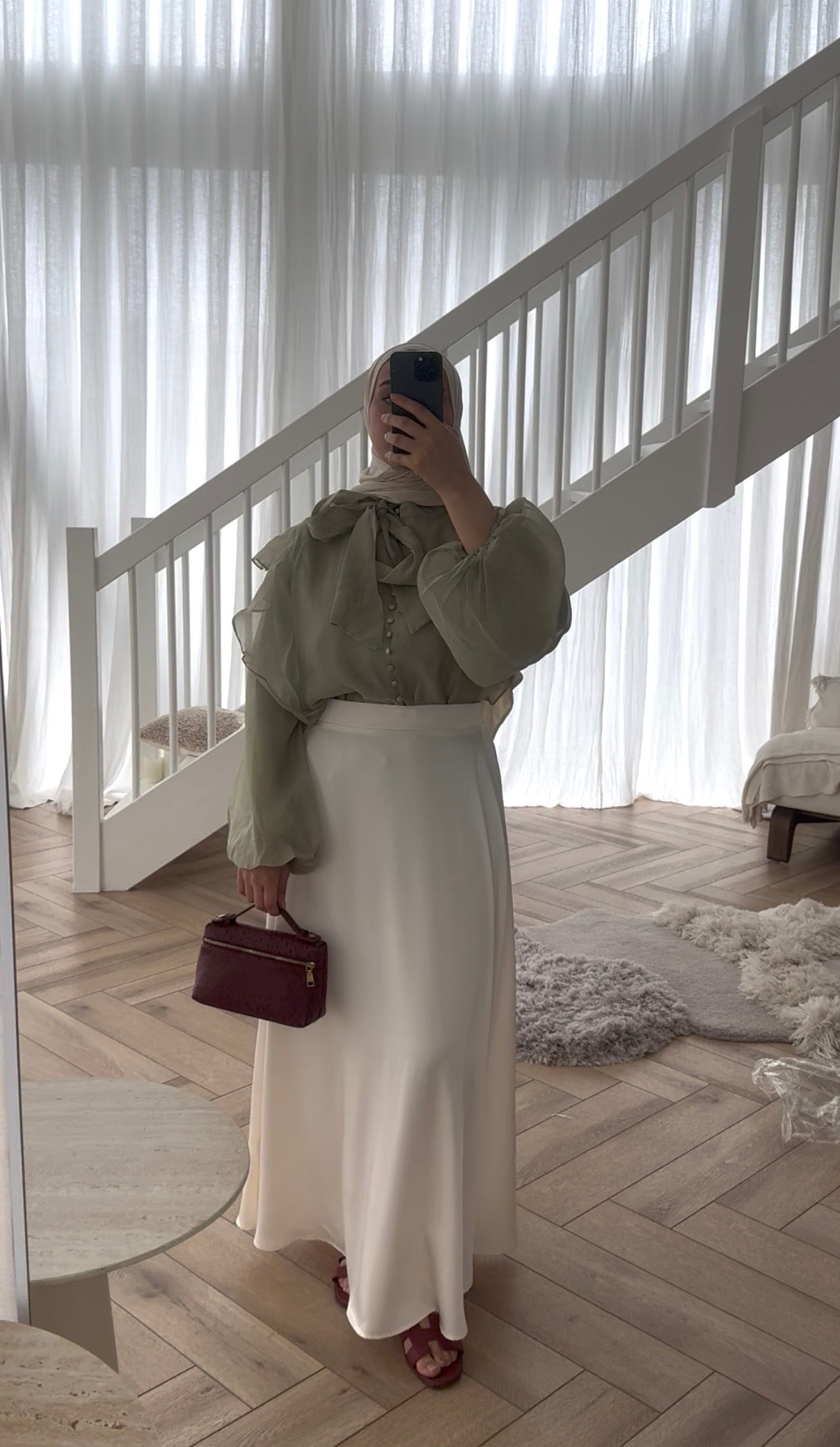 RUFFLE BLOUSE GREEN