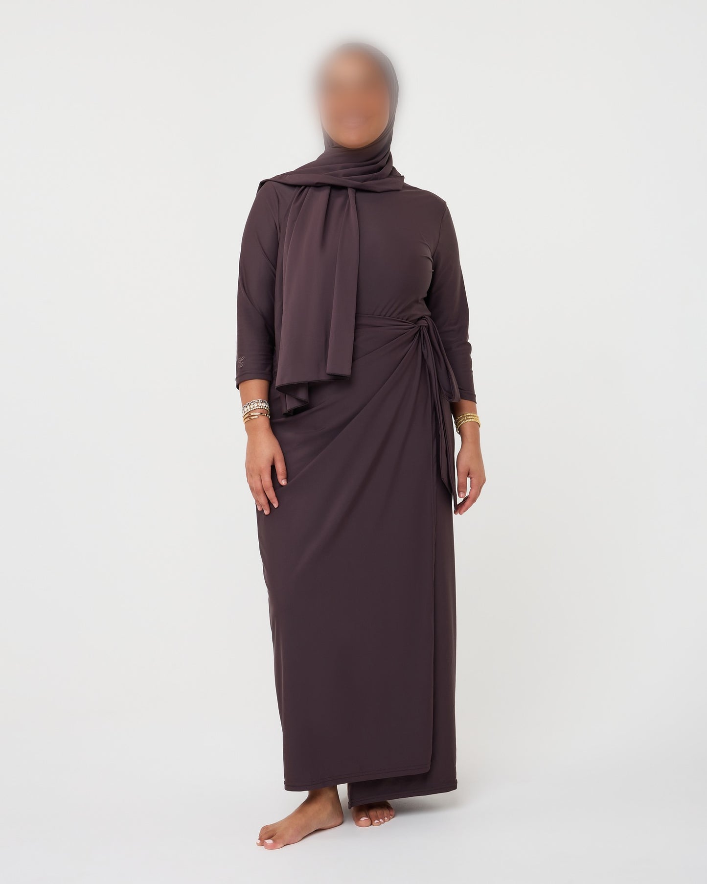 SKIRT SET BURKINI PURPLEBROWN