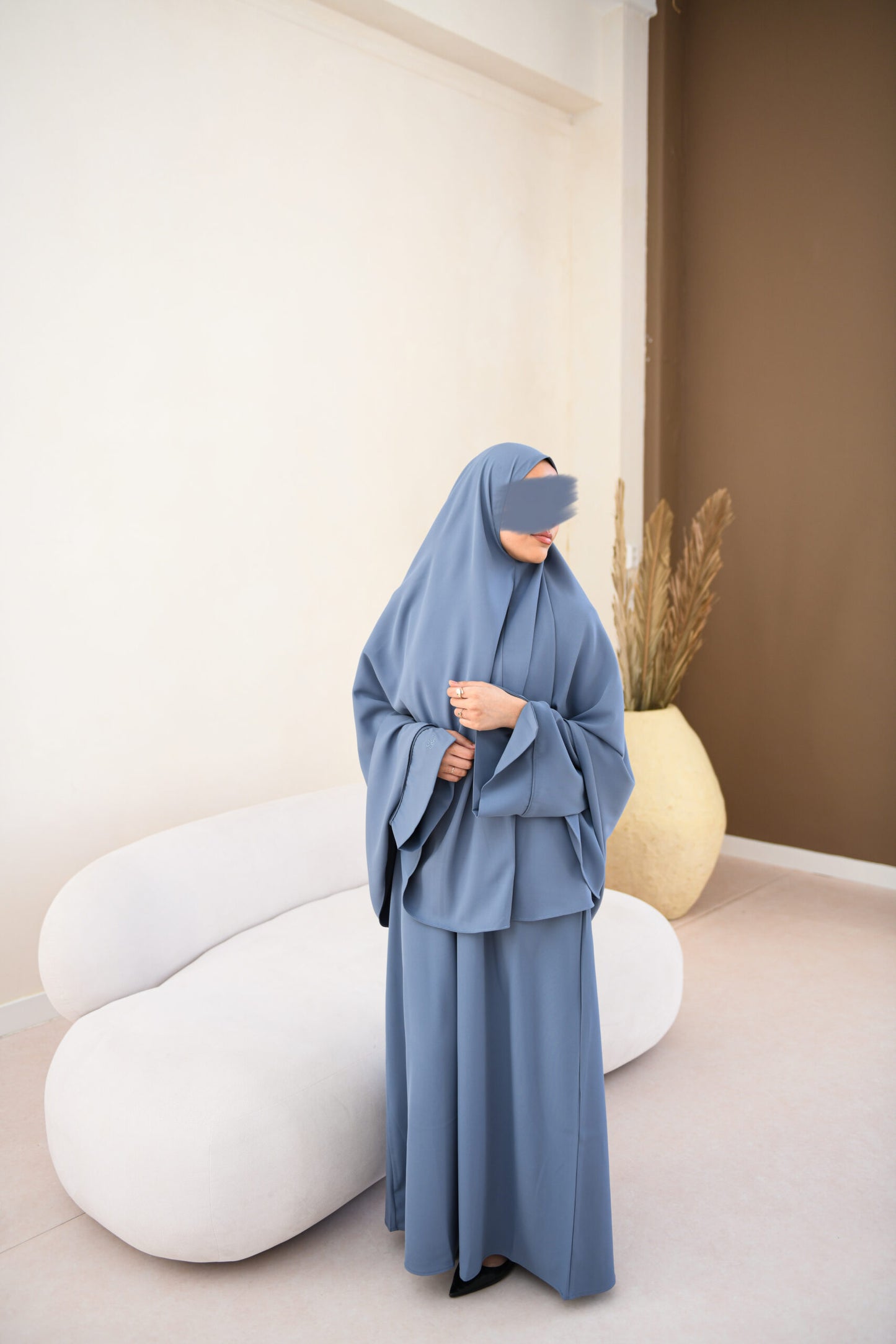ABAYA SLEEVE SPLIT SET JEANBLUE