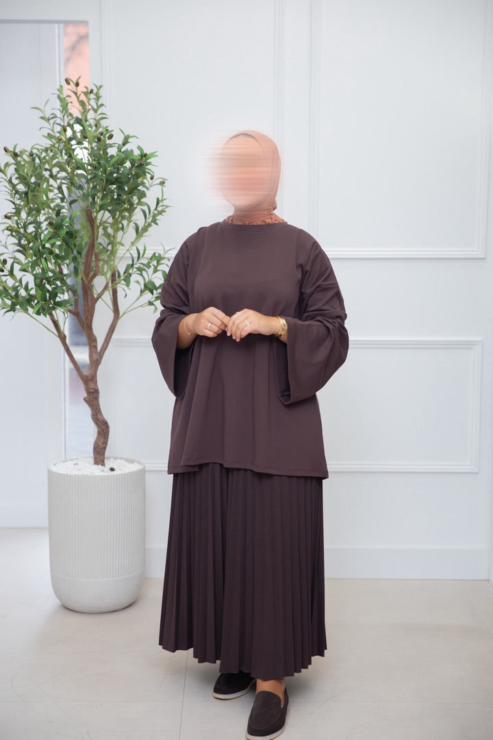 OVERSIZED COTTON TOP BROWN
