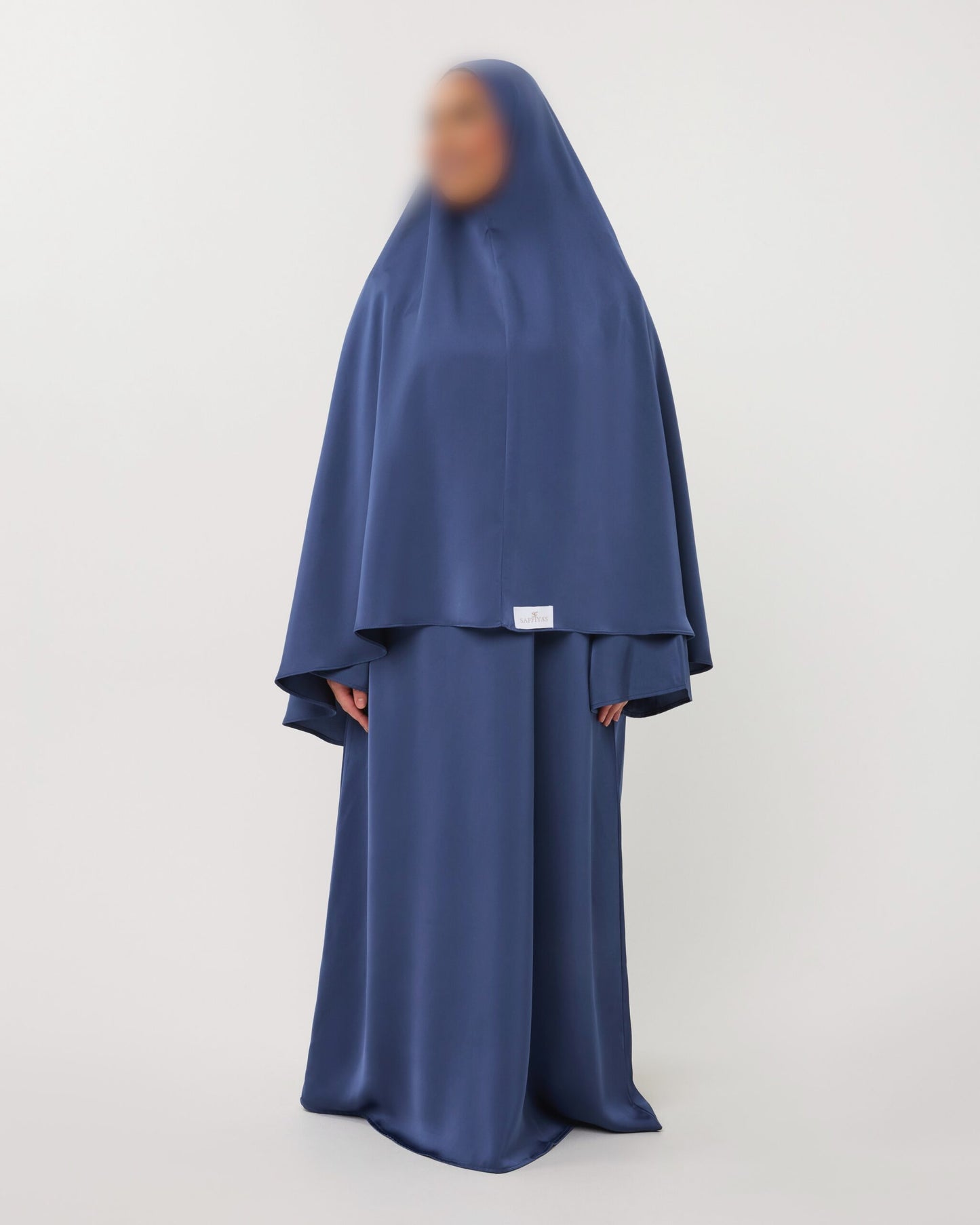 SATIN ABAYA GHIMAARSET BLUE