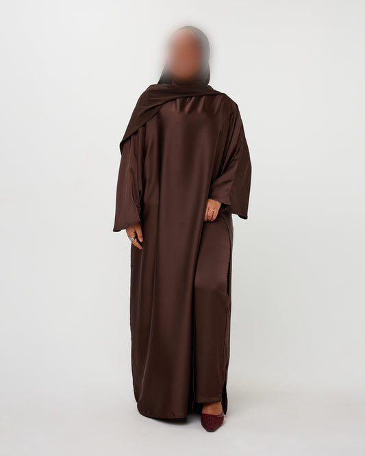 KAFTANDRESS WITH PANTS DARKBROWN