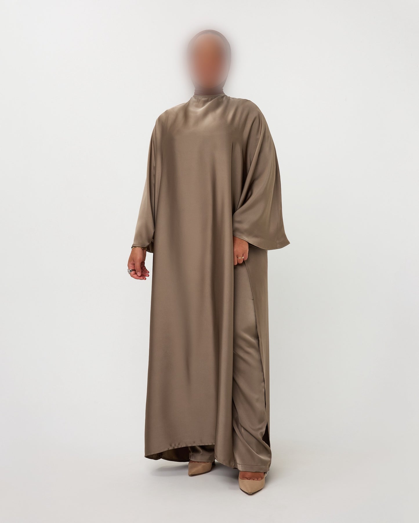KAFTANDRESS WITH PANTS TAUPE