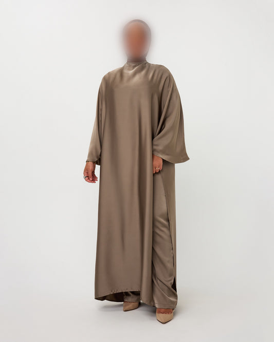 KAFTANDRESS WITH PANTS TAUPE