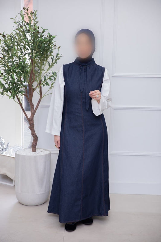 DENIMGILET DRESS NAVY