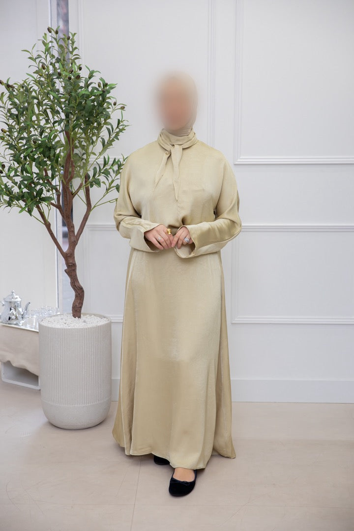 SATIN SKIRT SET LEAF