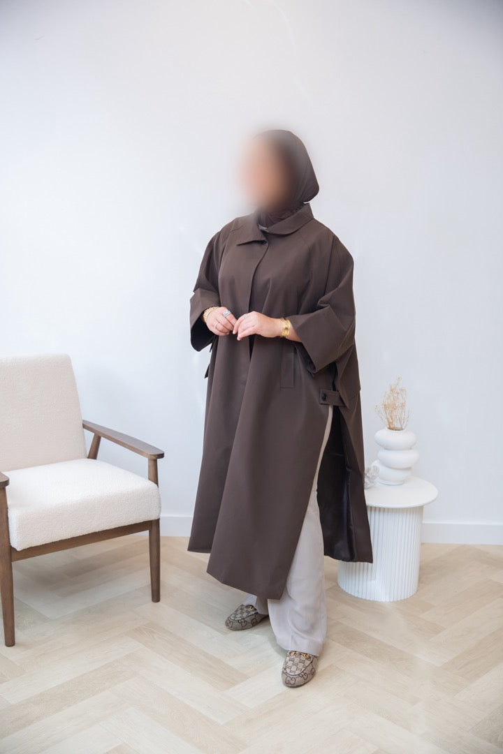 PREMIUM TRENCH CAPE BROWN