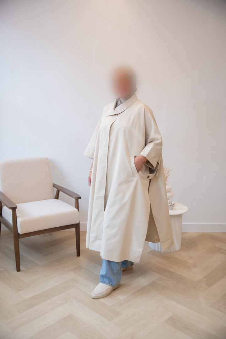 PREMIUM TRENCH CAPE CREAM