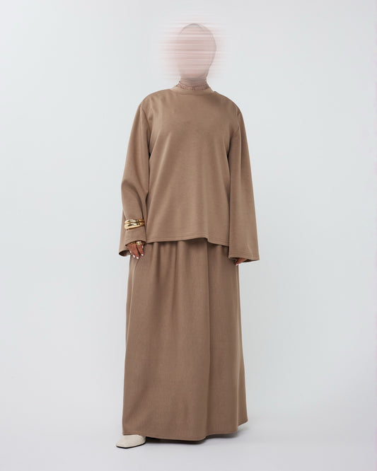 ESSENTIAL SKIRT SET TAUPE