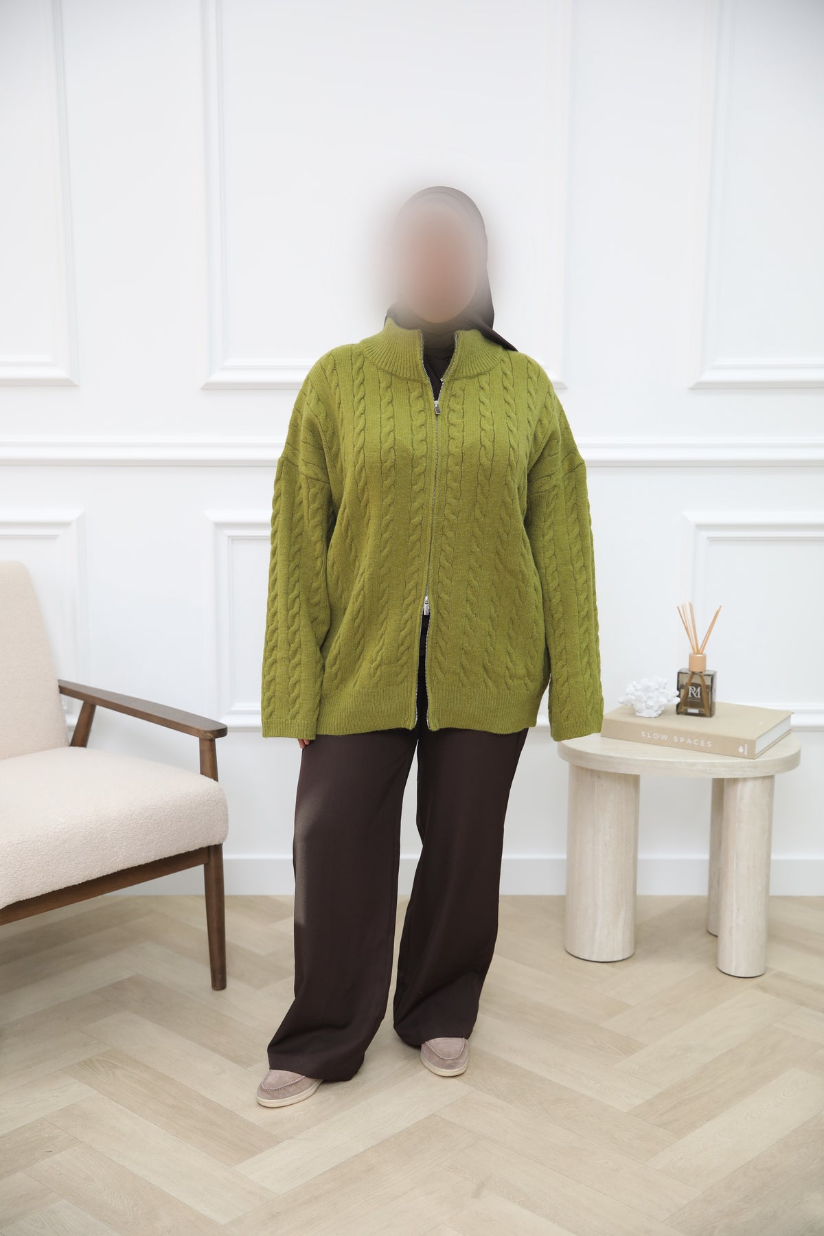WOLLEN VEST KOL LIME