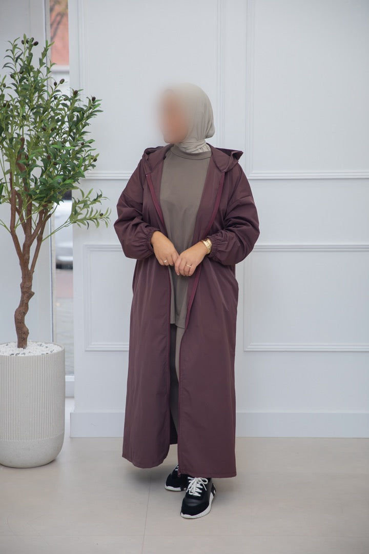COAT CAPUCHON PLUM