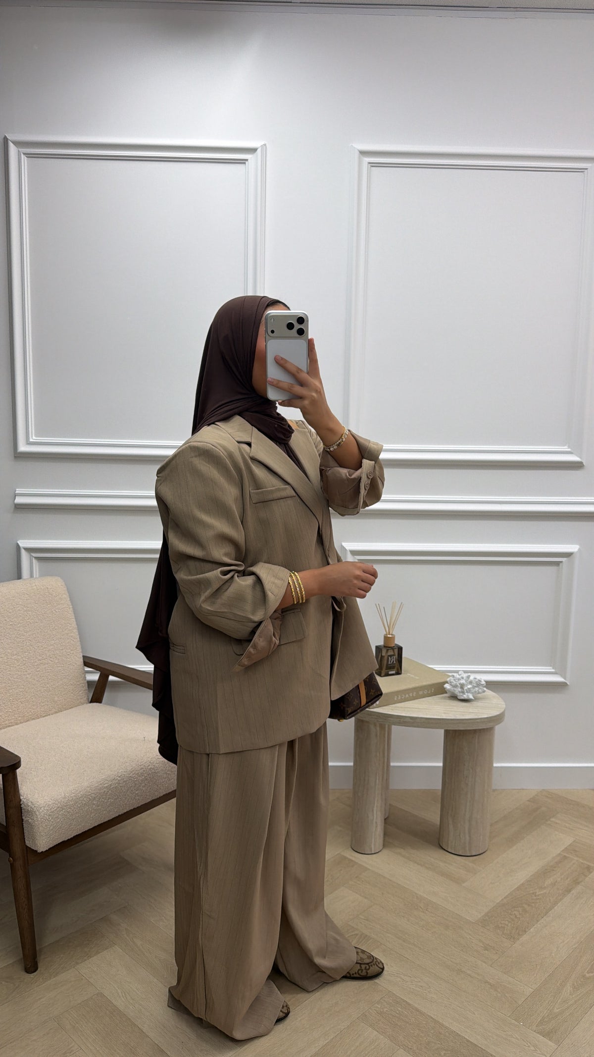 BLAZER STRIPE CAMEL
