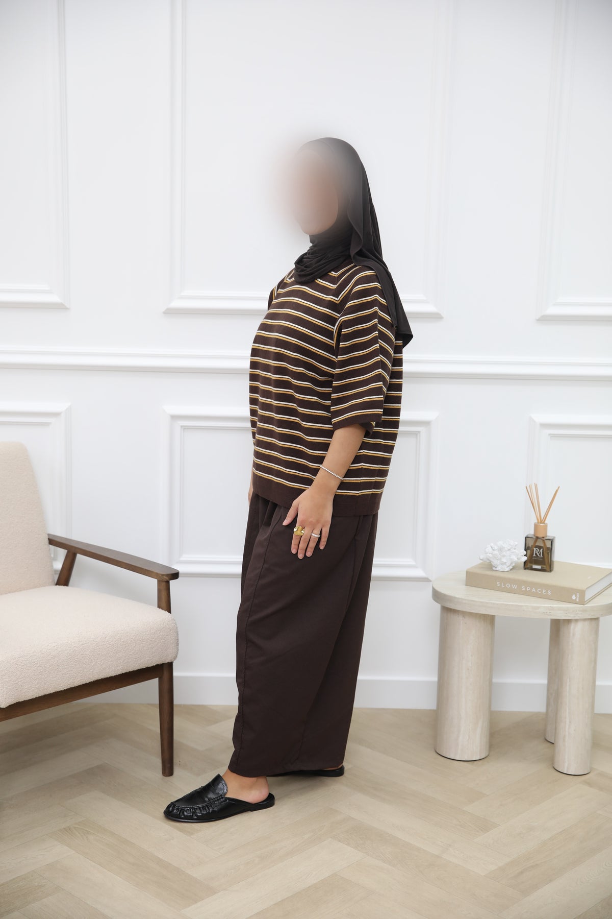 WOLLEN OVERSIZED TOP BROWN