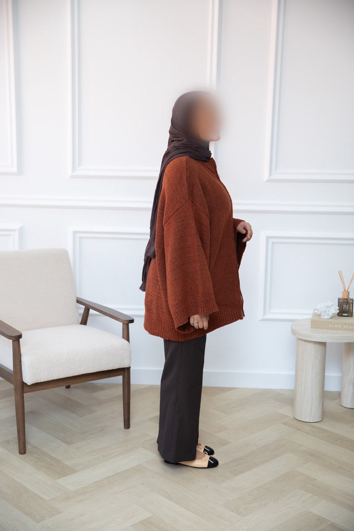 OVERSIZED VEST DARK ORANGE