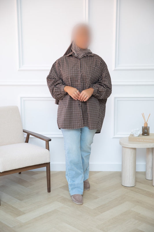 TRENCH BLOUSE BROWNYELLOW