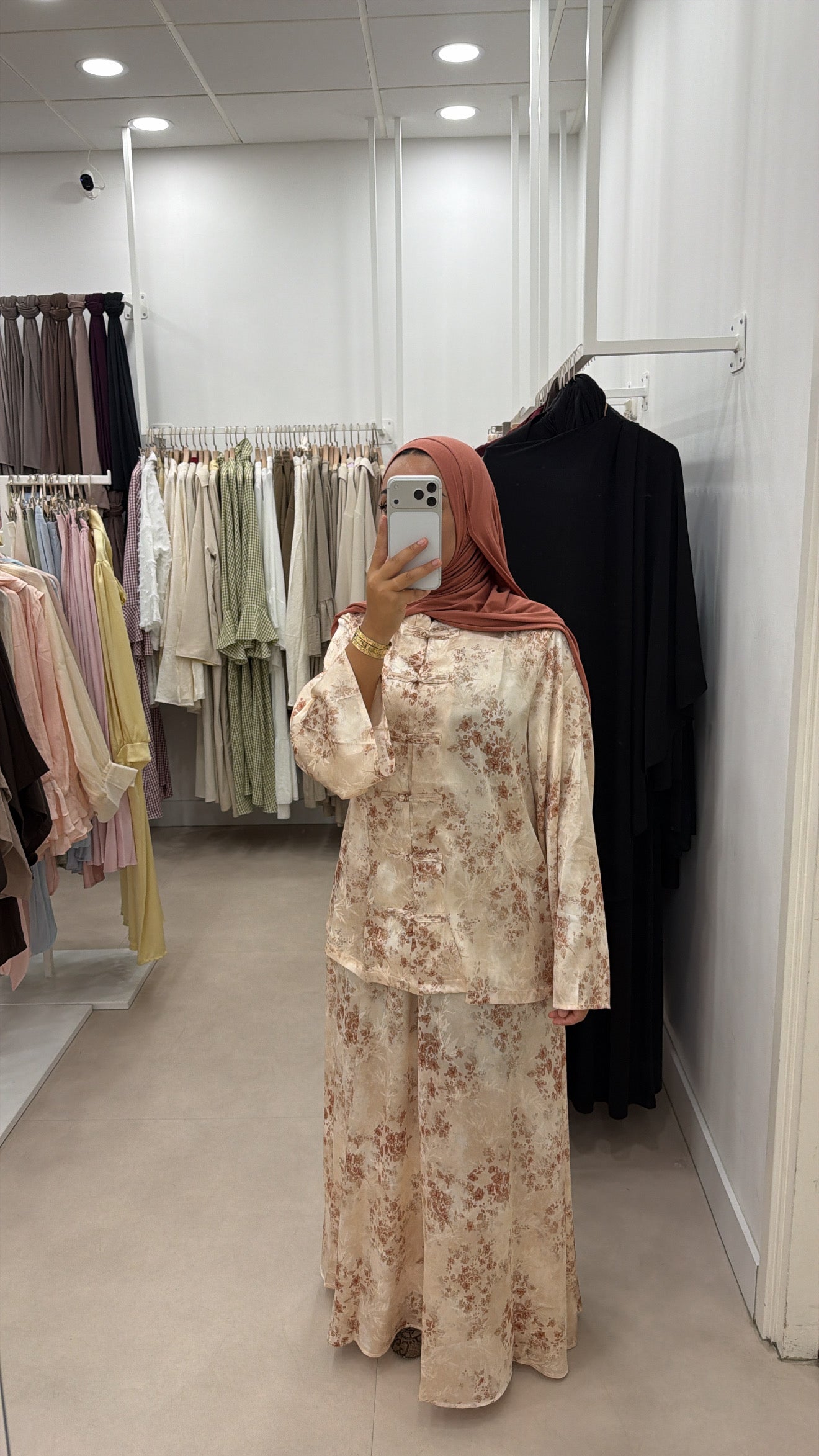 SATIN SKIRT SET PRINT PUMPKIN