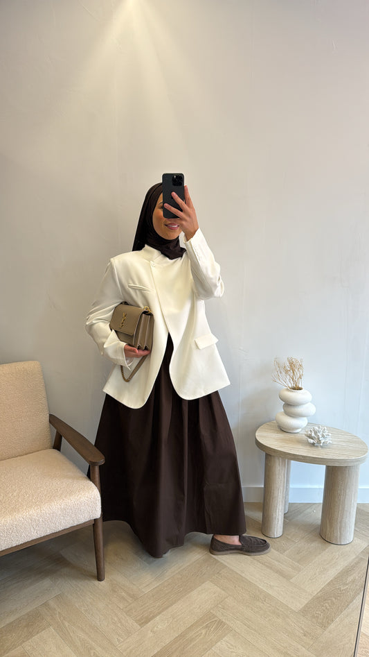 HIGH COLLAR BLAZER WHITE