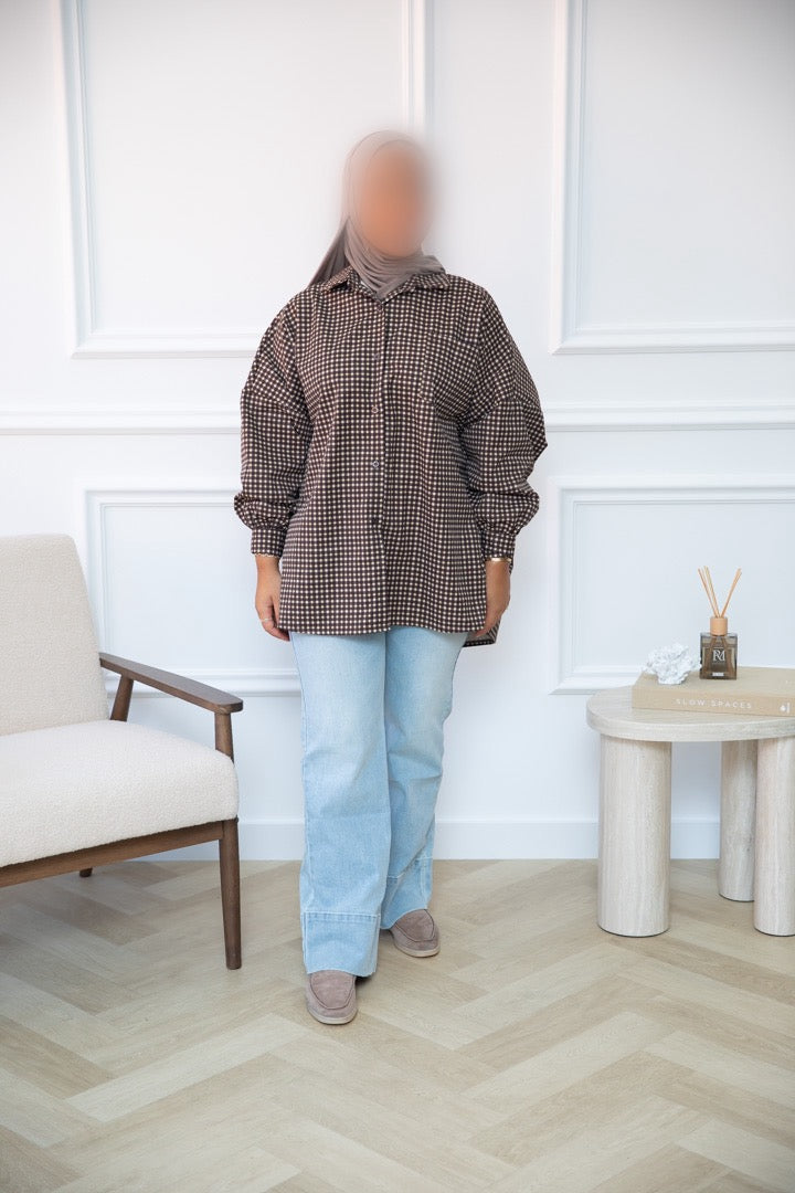 TRENCH BLOUSE BROWNYELLOW
