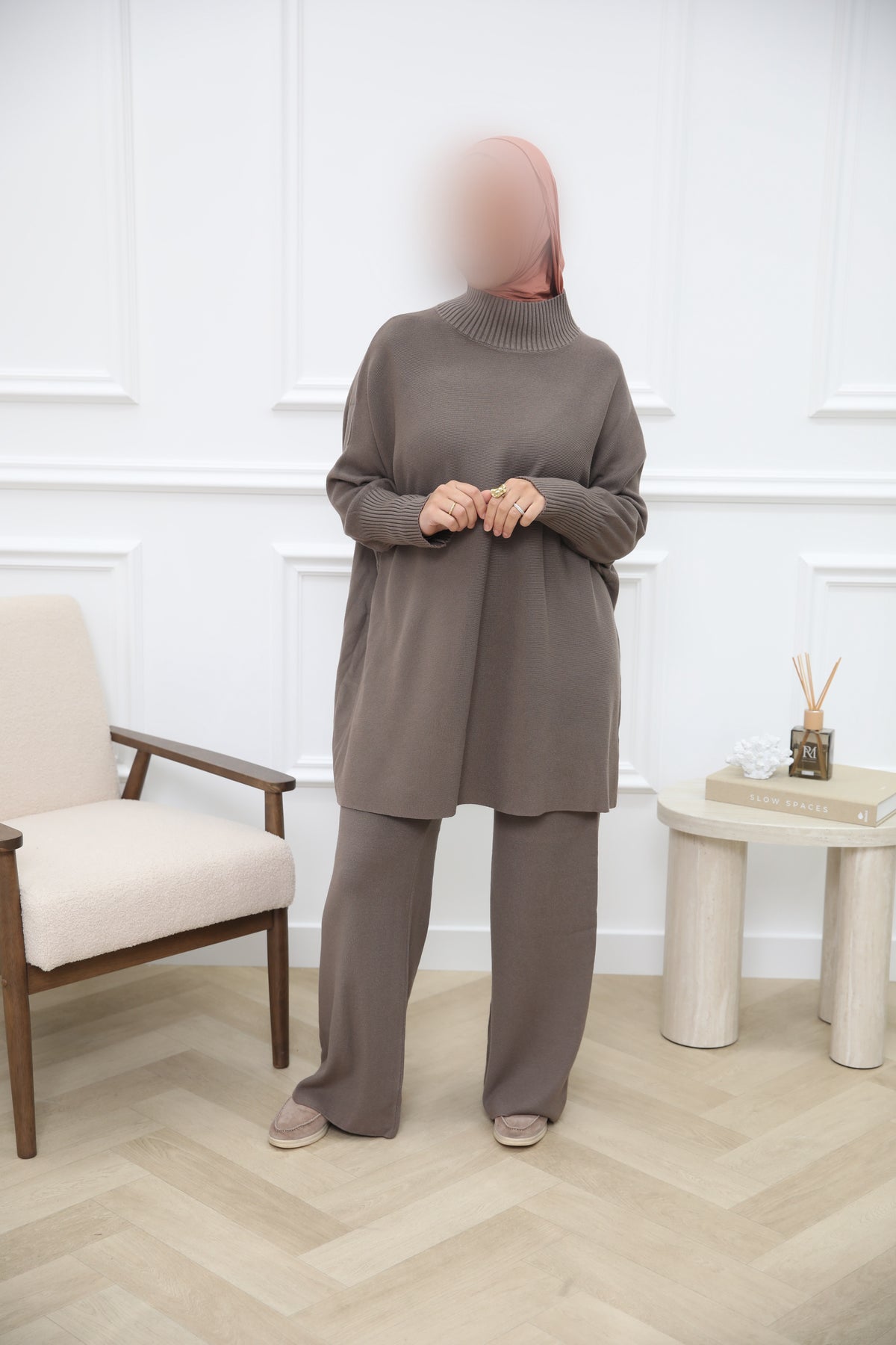 COMFY TWINSET KOL TAUPE