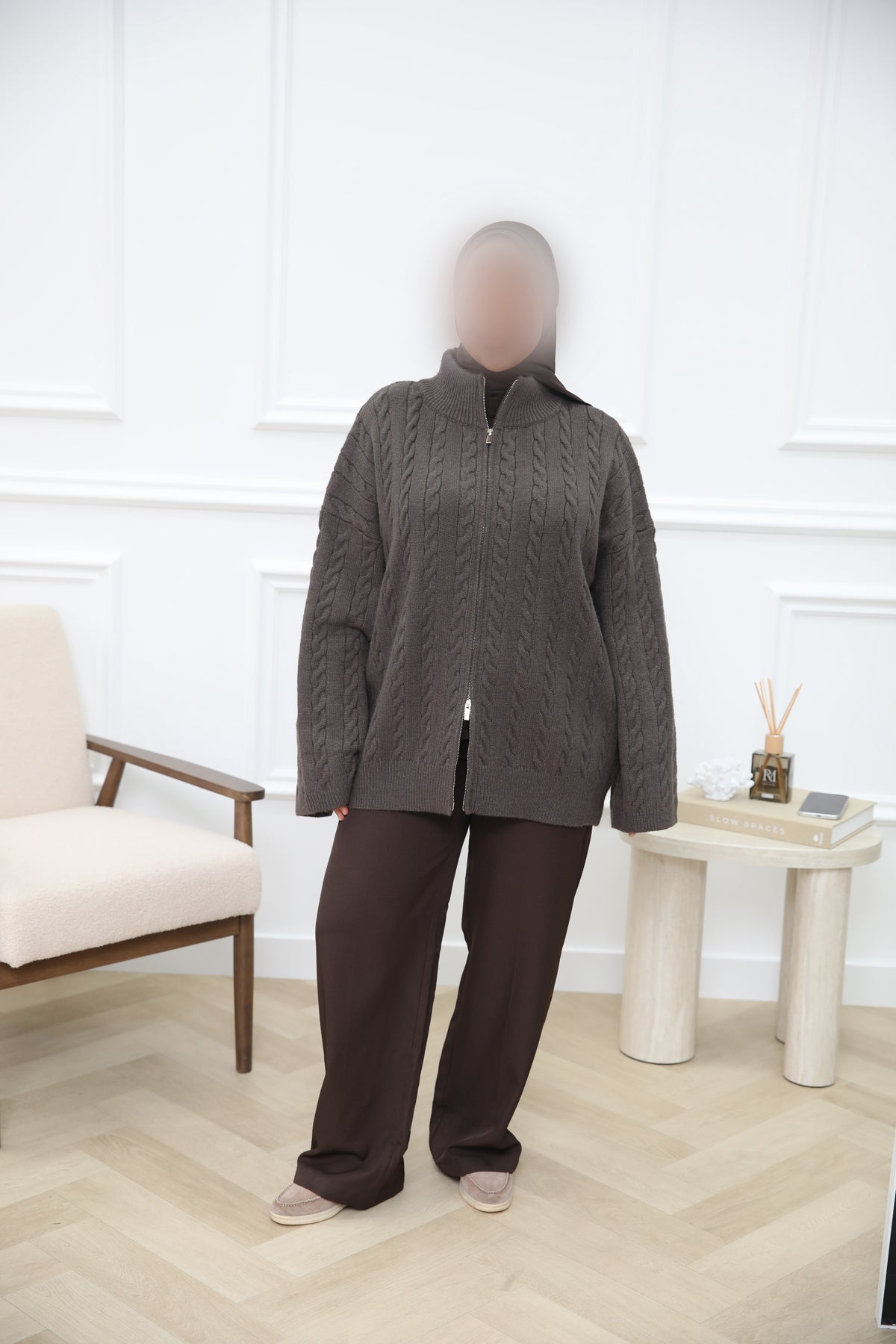 WOLLEN VEST KOL BROWN