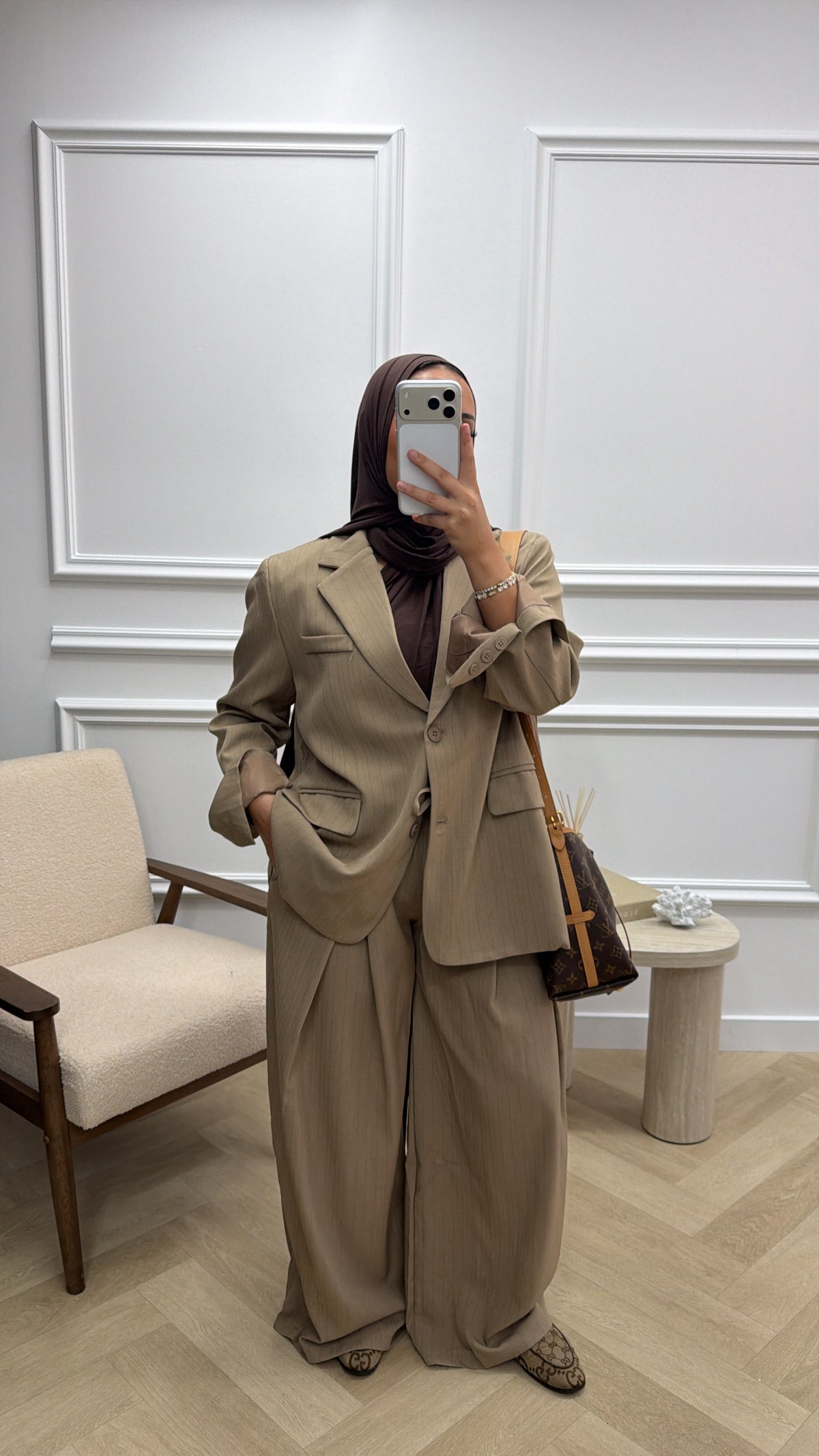 BLAZER STRIPE CAMEL