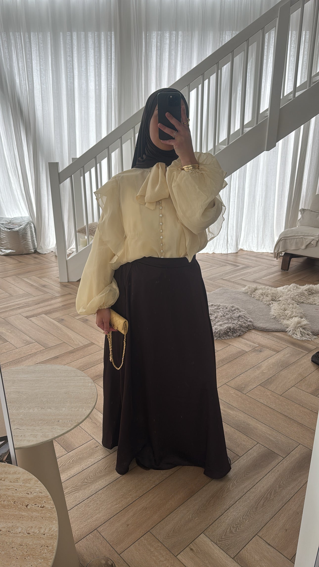 RUFFLE BLOUSE GEEL