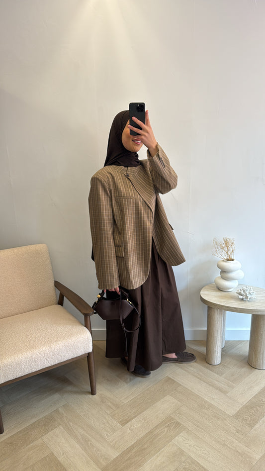 PRINT BLAZER BROWN