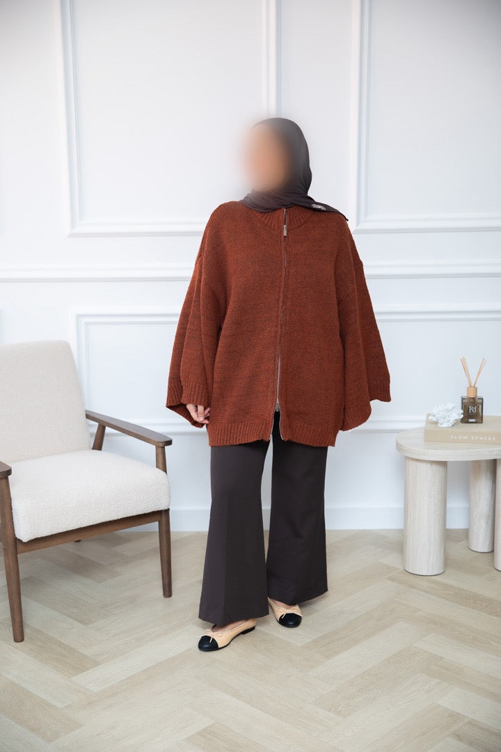 OVERSIZED VEST DARK ORANGE