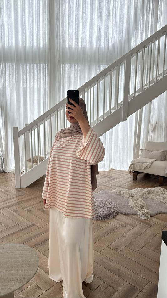COTTON TOP STRIPE PINK