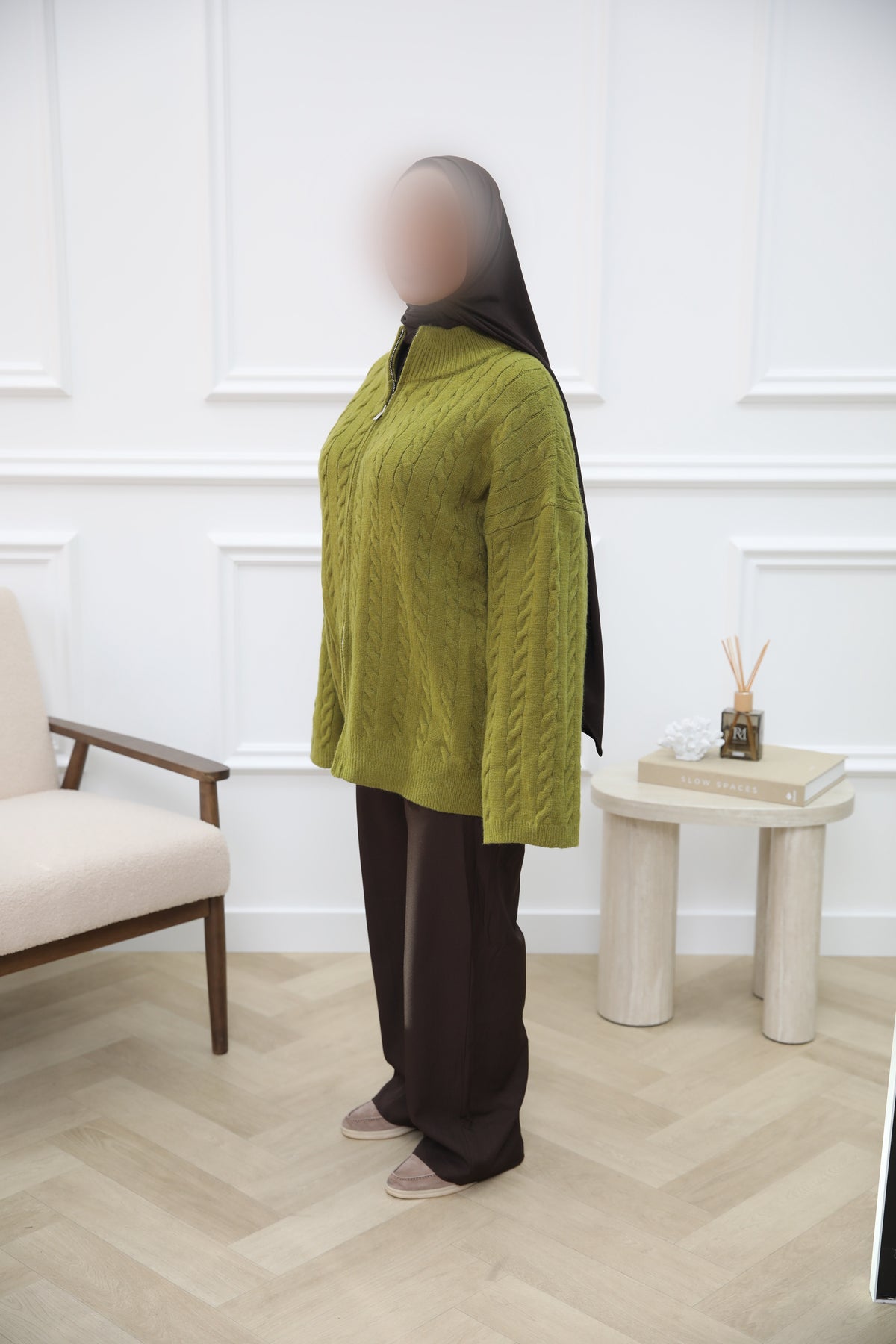 WOLLEN VEST KOL LIME