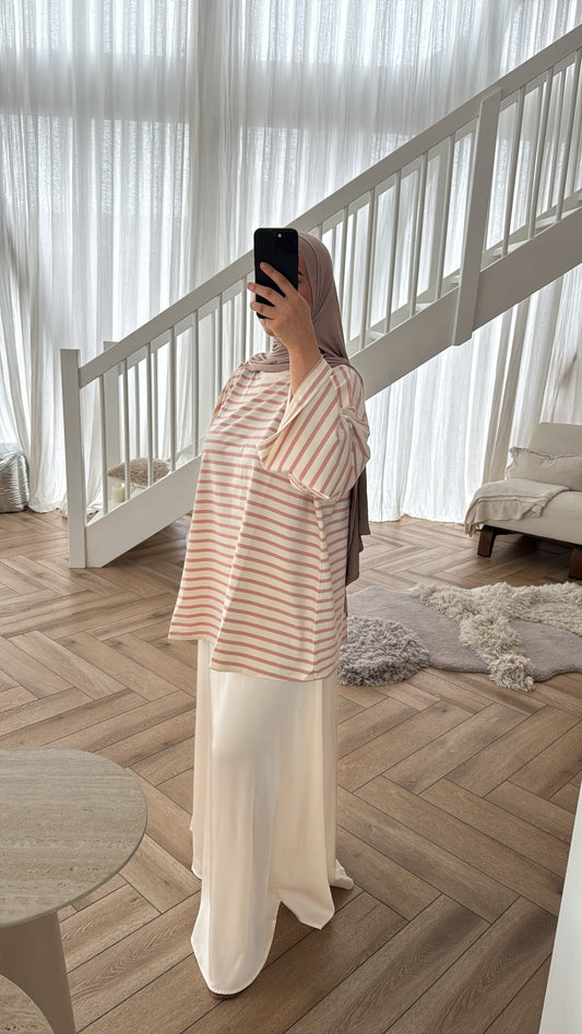 COTTON TOP STRIPE PINK