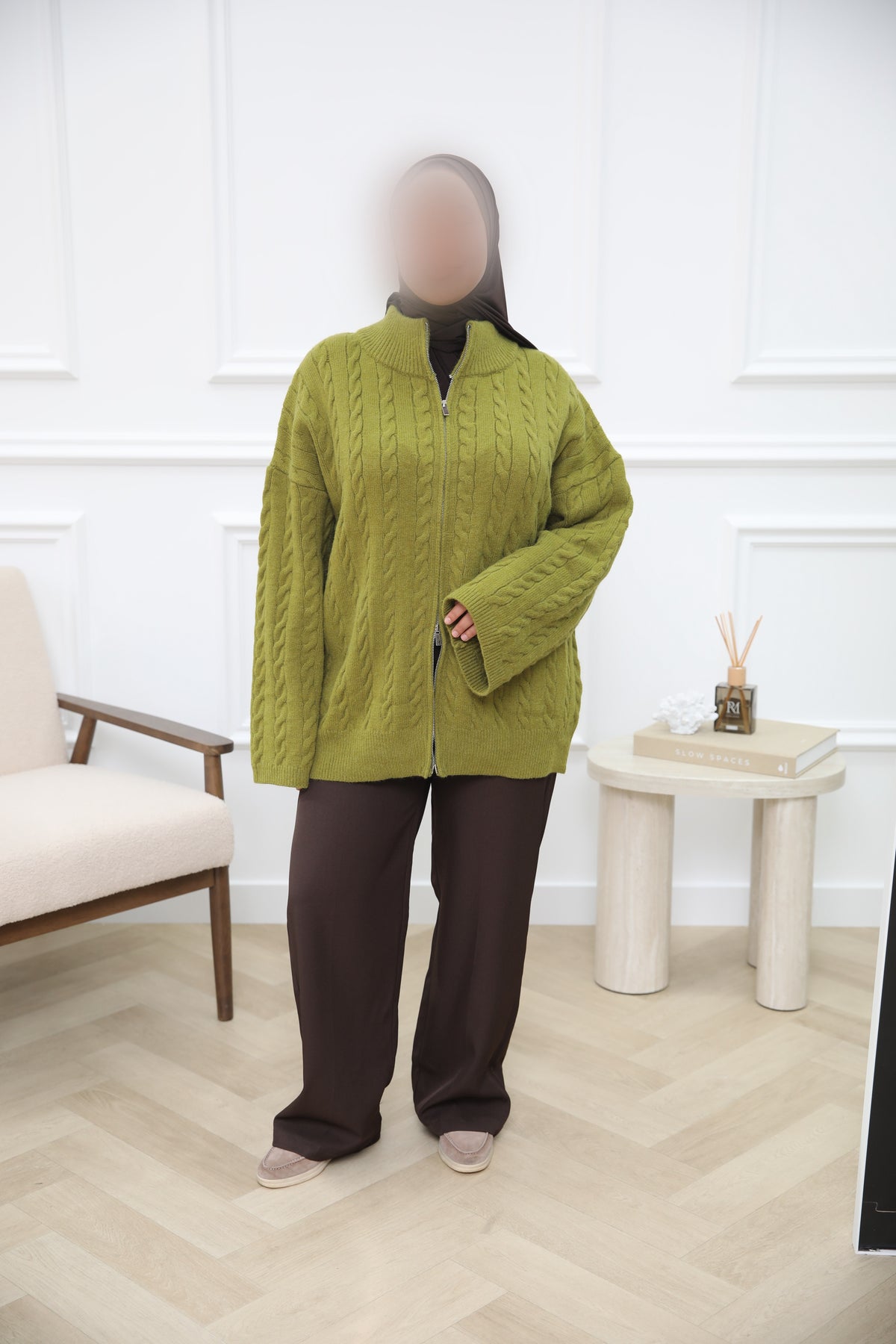WOLLEN VEST KOL LIME