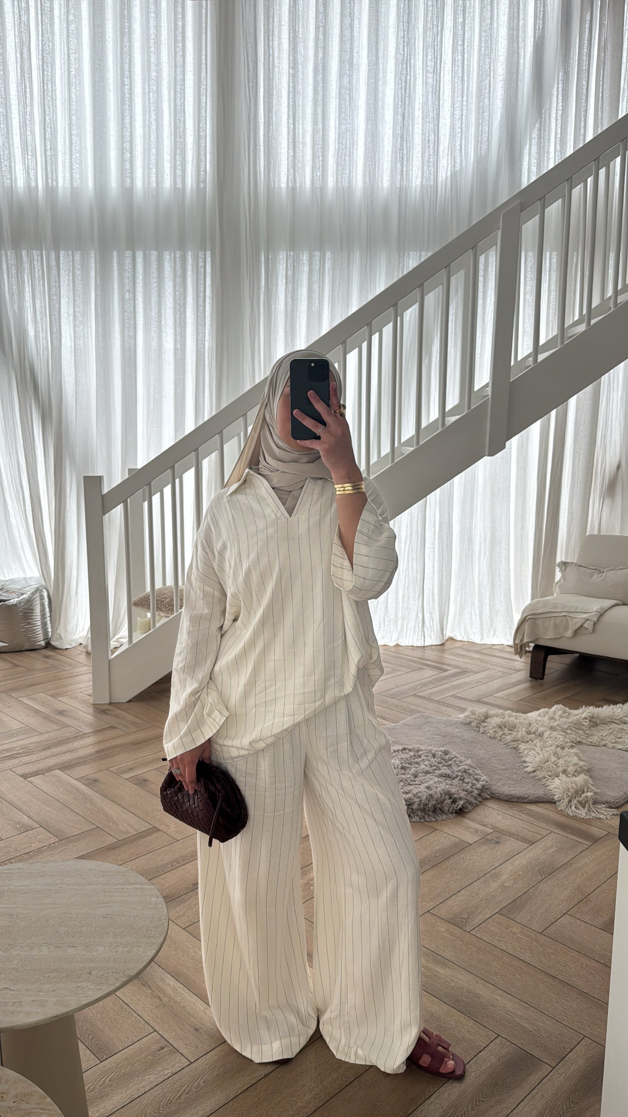 OVERSIZED LINEN SET OFFWHITE
