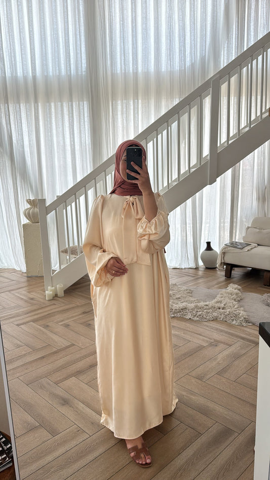 SATIN MAXI DRESS STRIK CREAM
