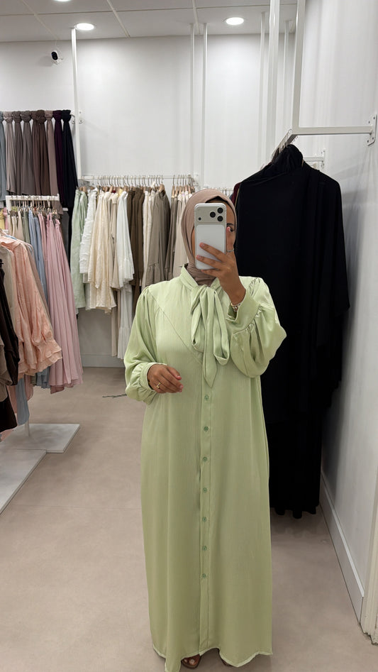 SATIN MIDI DRESS GREEN