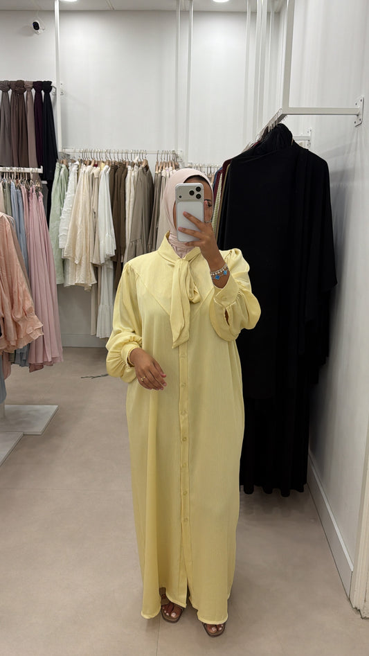 SATIN MIDI DRESS YELLOW