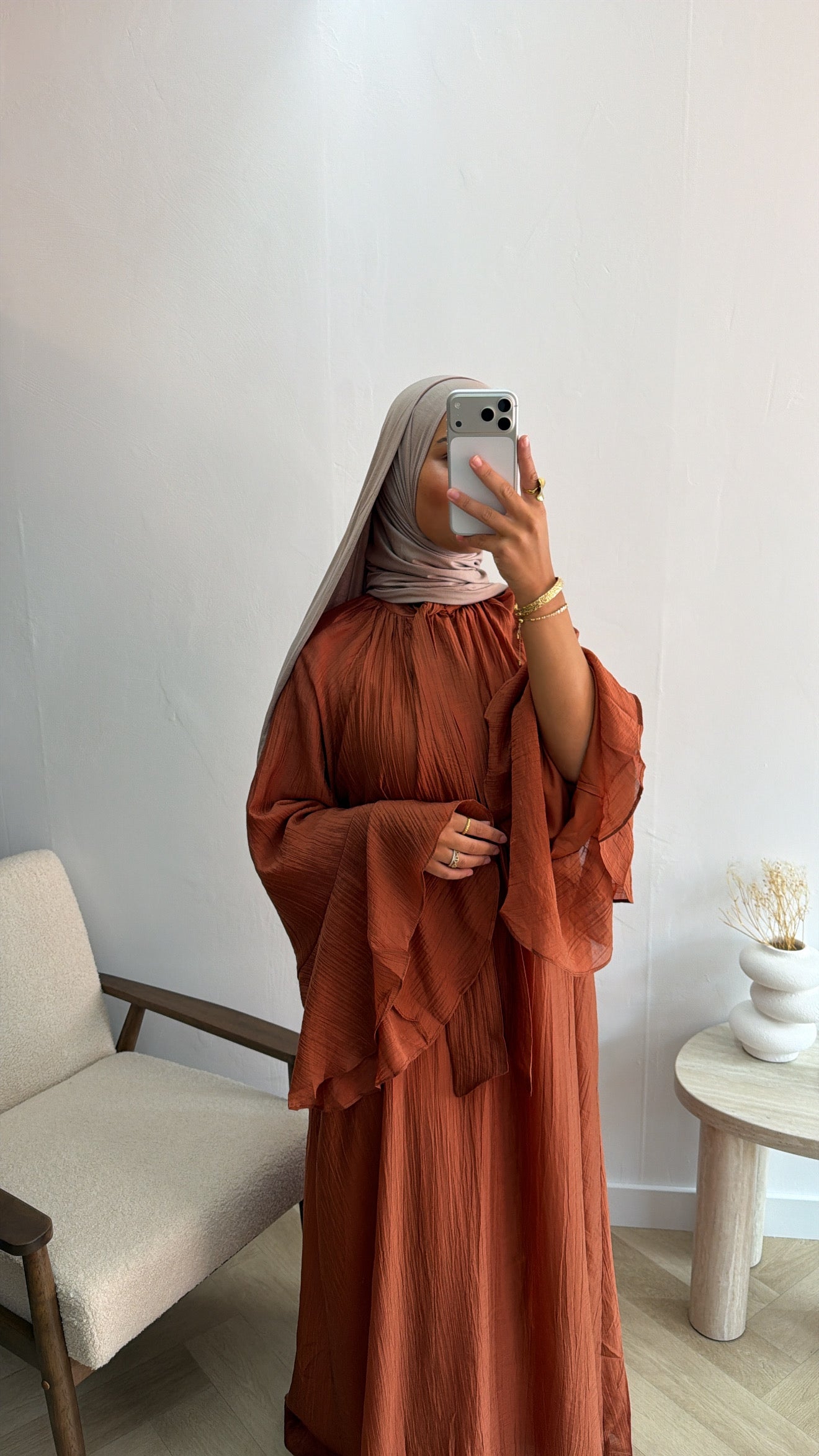RUFFLE DRESS PUMPKIN