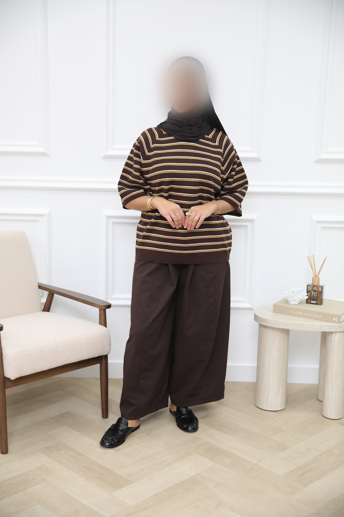 WOLLEN OVERSIZED TOP BROWN